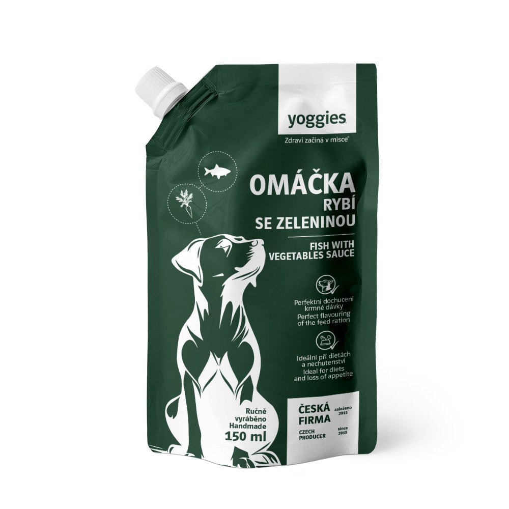 Yoggies smaksforsterkende buljong til hund med hvit fisk og grønnsaker, 150 ml