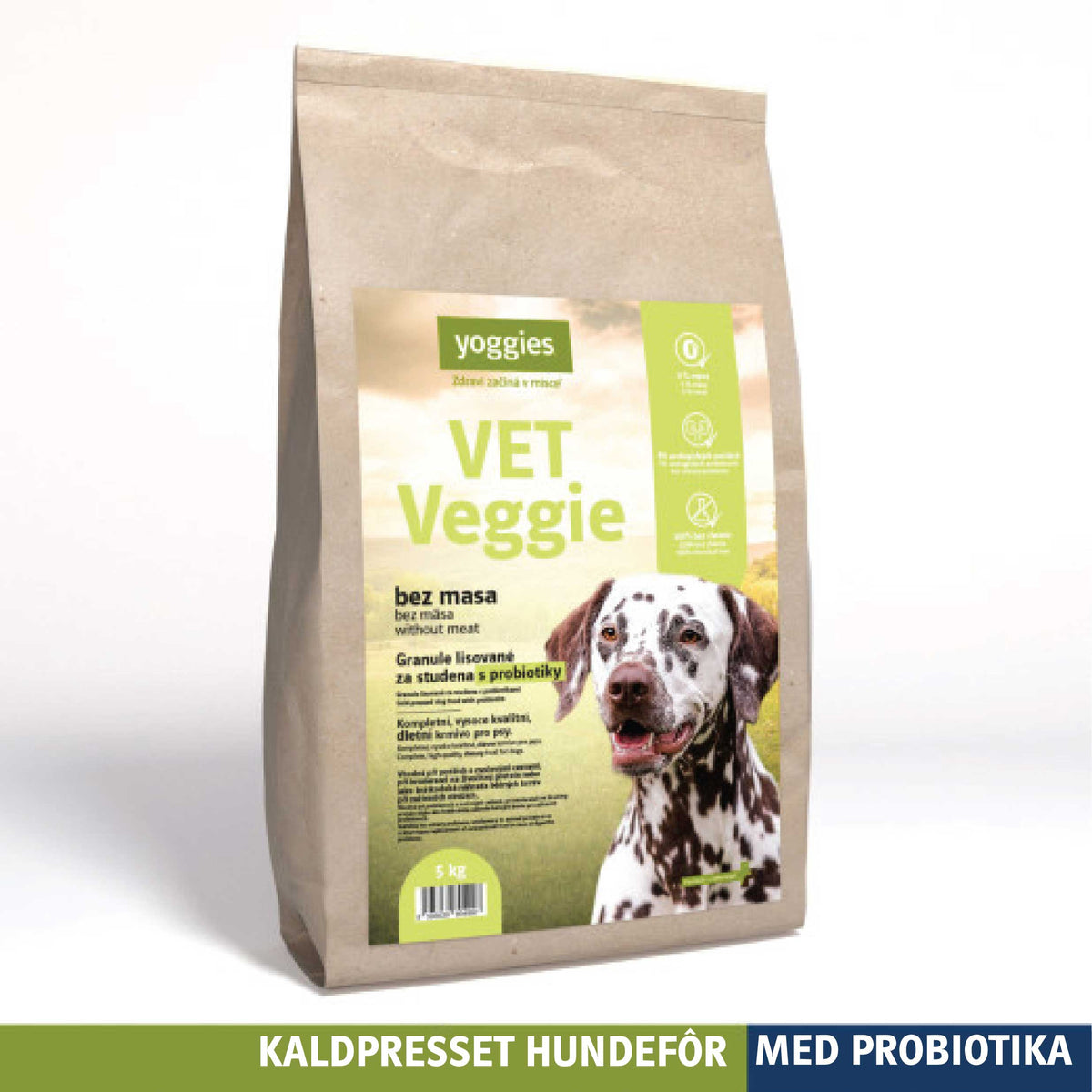 Yoggies VET Veggie kaldpresset hundefôr, 5 kg sekk