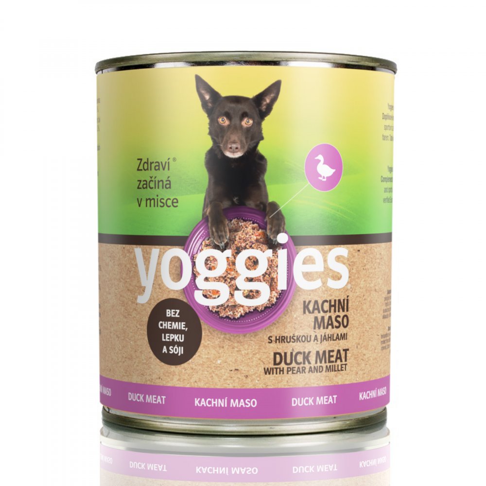Yoggies våtfôr til hund and med hirse og pærer, 800 g boks