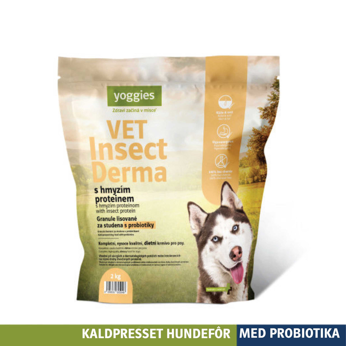 Yoggies VET Insect Derma kaldpresset hundefôr, 2 kg sekk