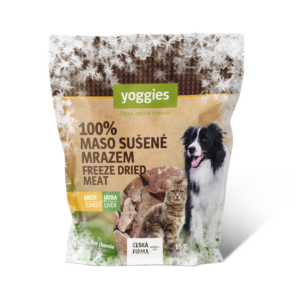 Yoggies frysetørkede godbiter til hund, kalkunlever, 85 g