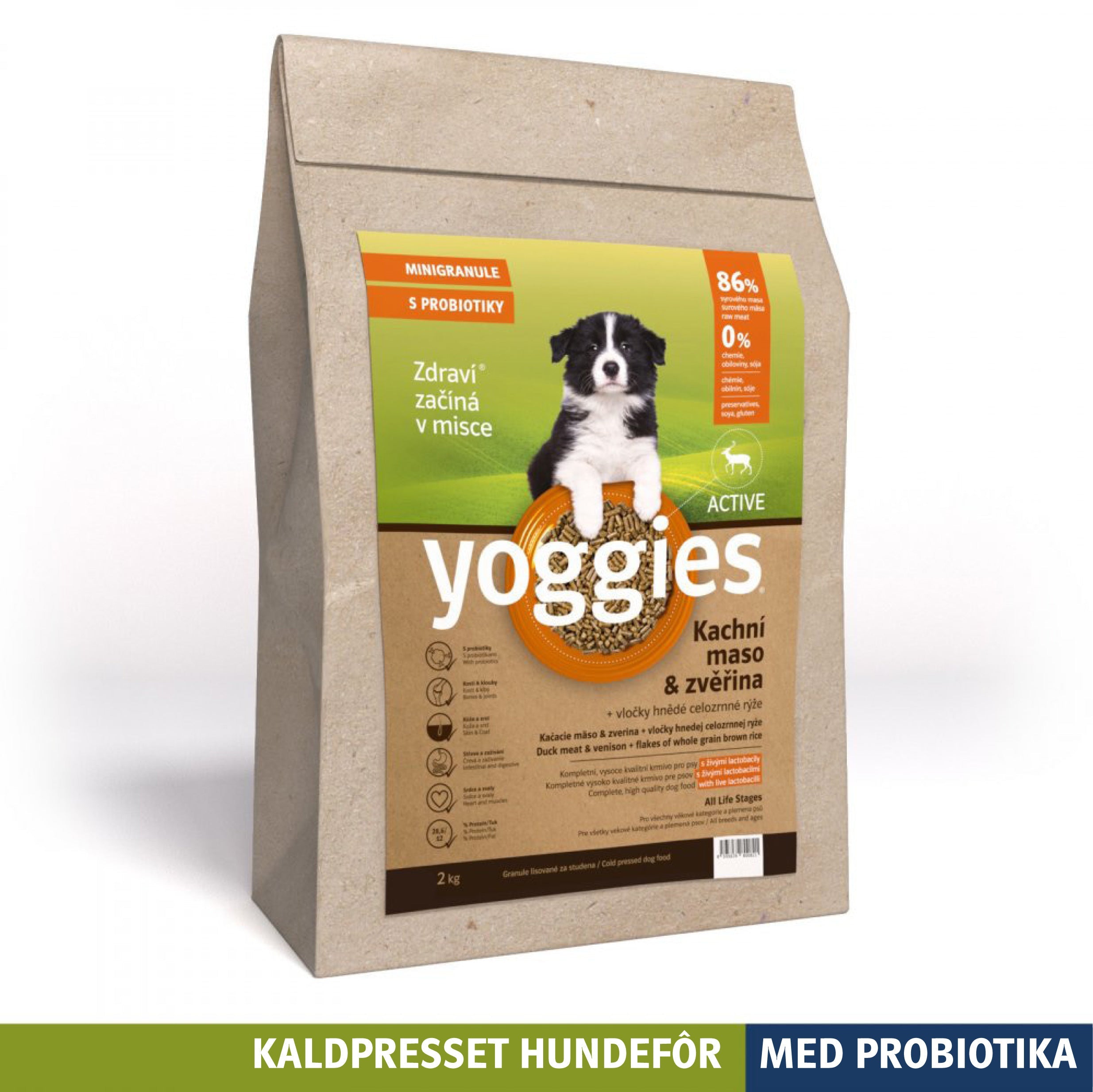 ACTIVE – AND & VILT med probiotika MINI - kaldpresset hundefôr YOGGIES