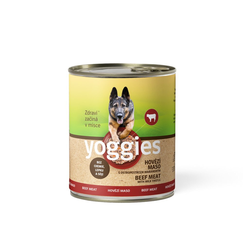 Monoprotein STORFEKJØTT med mariatistel - våtfôr YOGGIES hund